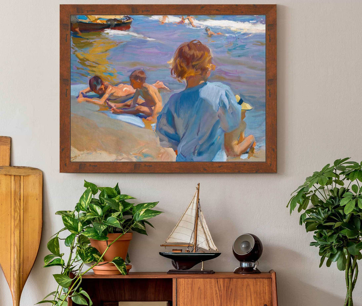 Children On The Beach Valencia by Joaquin Sorolla