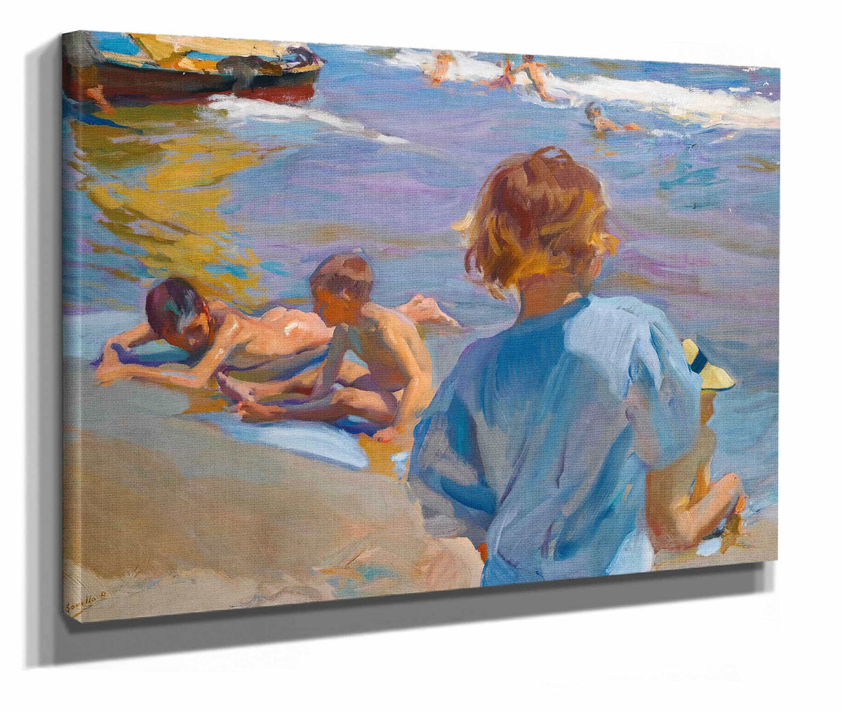 Children On The Beach Valencia by Joaquin Sorolla