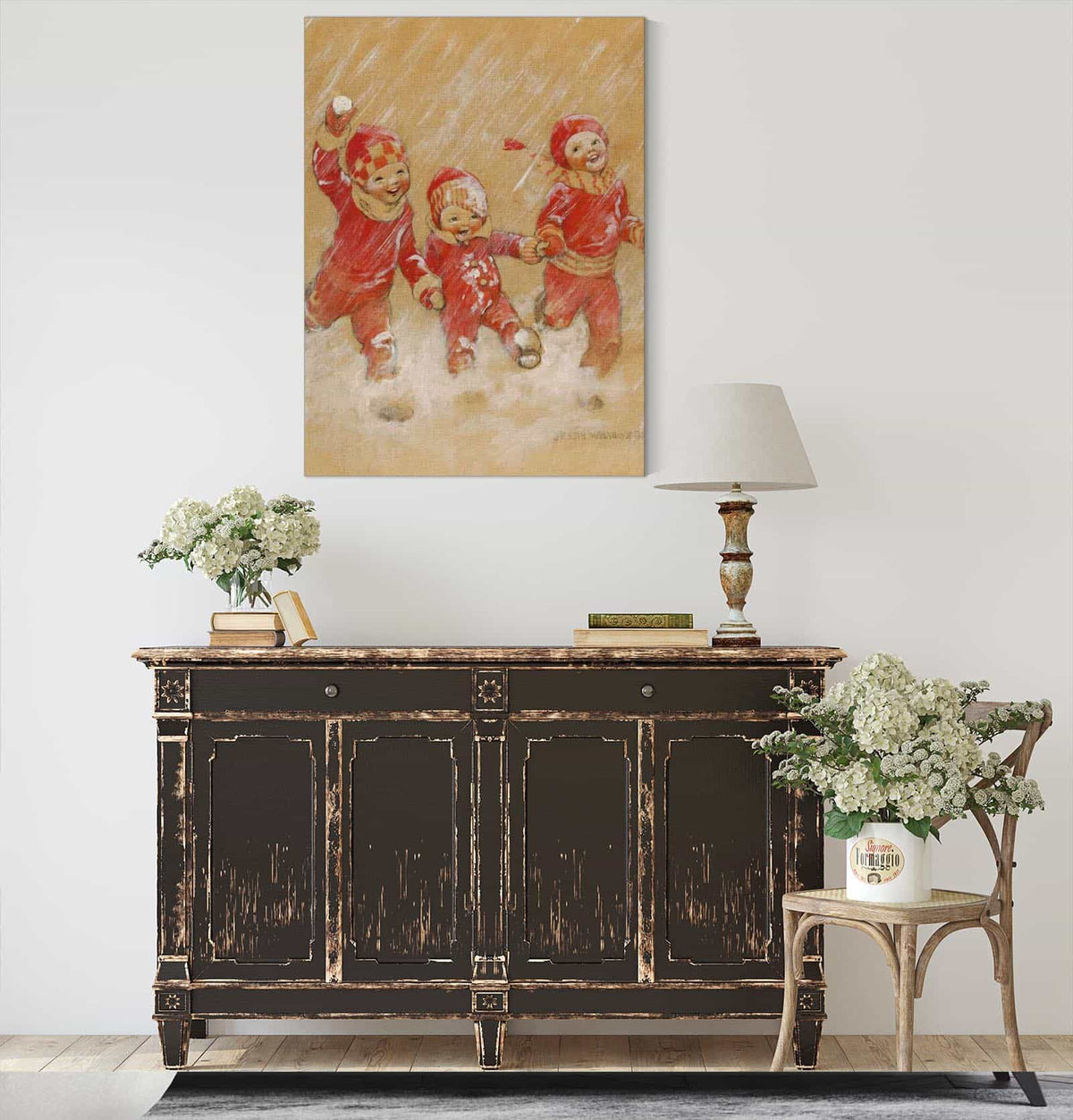 Children Playing In The Snow by Jessie Willcox Smith