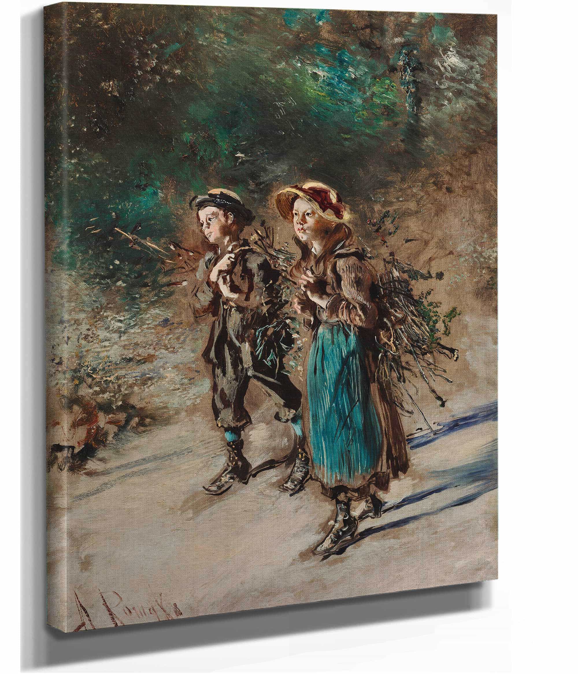 Children With Brushwood by Anton Romako