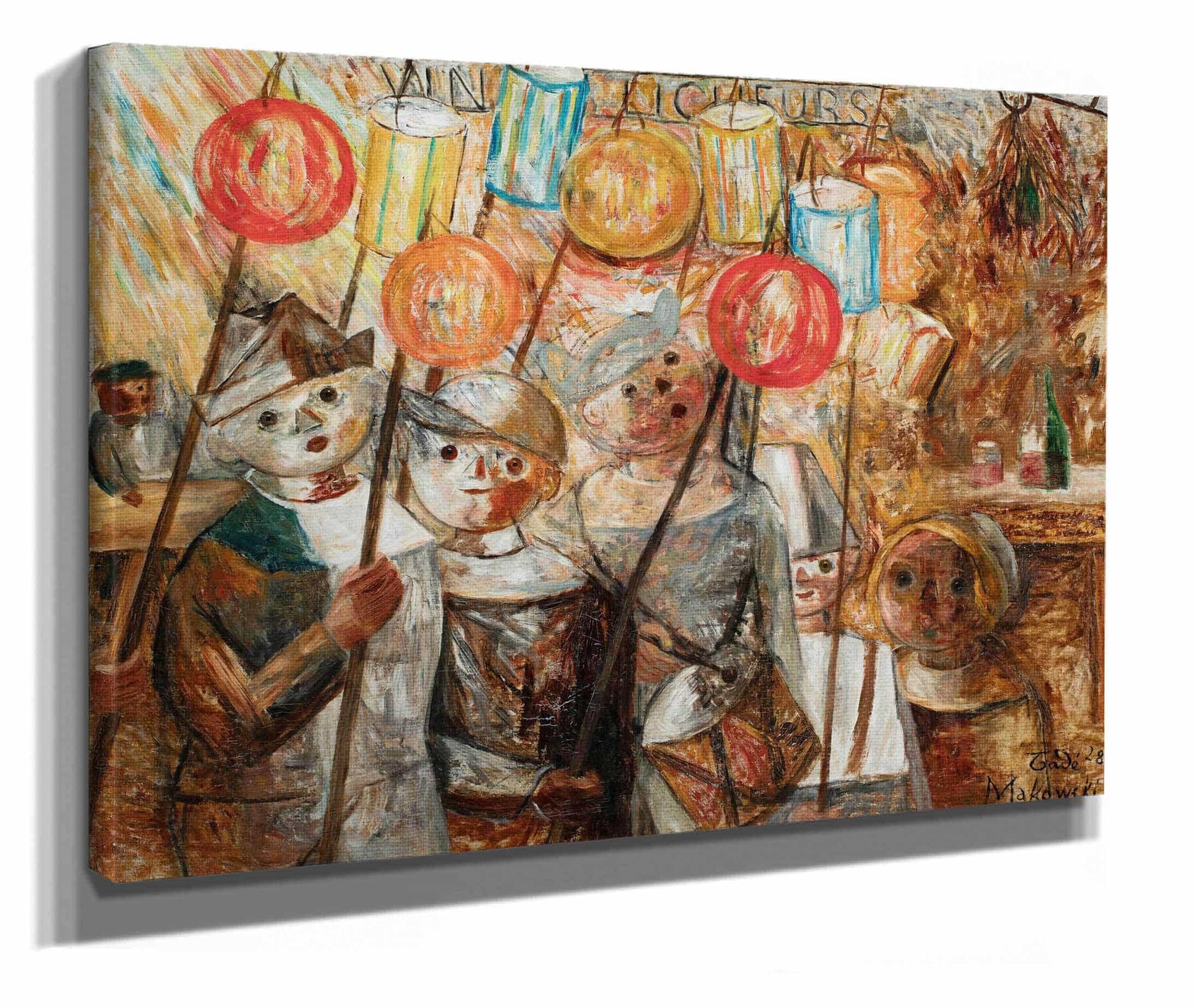 Children With Torches La Retraite Aux Flambeaux by Tadeusz Makowski