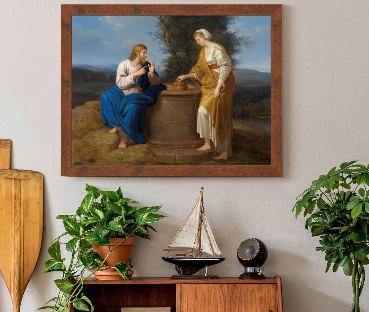 Christ And The Samaritan Woman by Ferdinand Georg Waldmuller