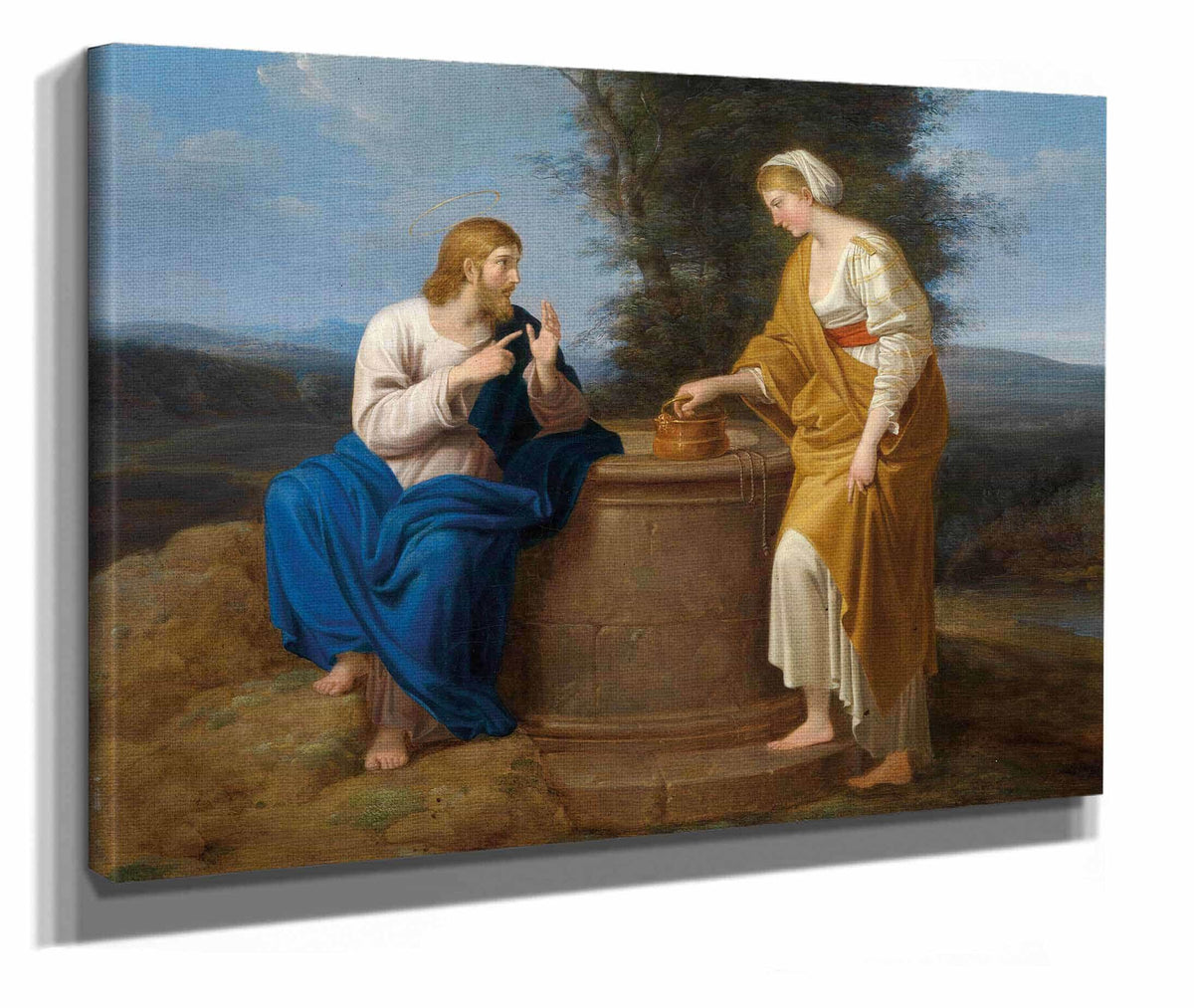 Christ And The Samaritan Woman by Ferdinand Georg Waldmuller