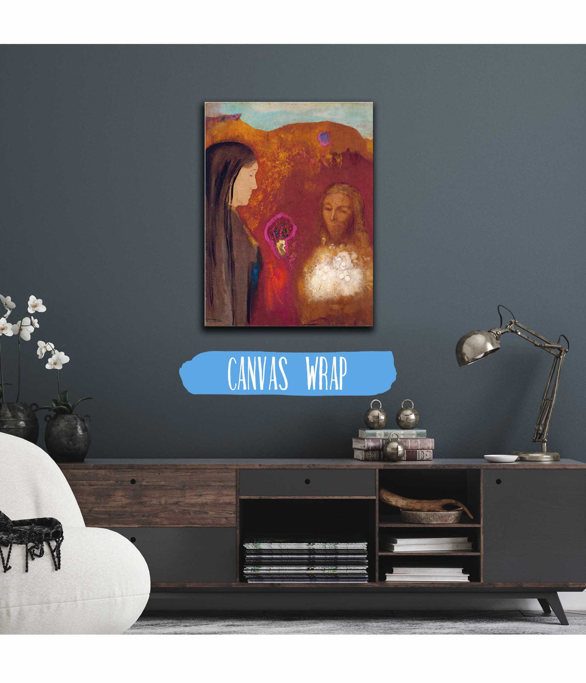 Christ And The Samaritan Woman The White Flower Bouquet by Odilon Redon