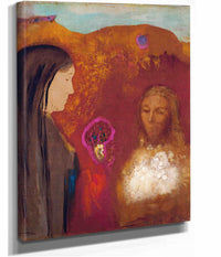 Christ And The Samaritan Woman The White Flower Bouquet by Odilon Redon