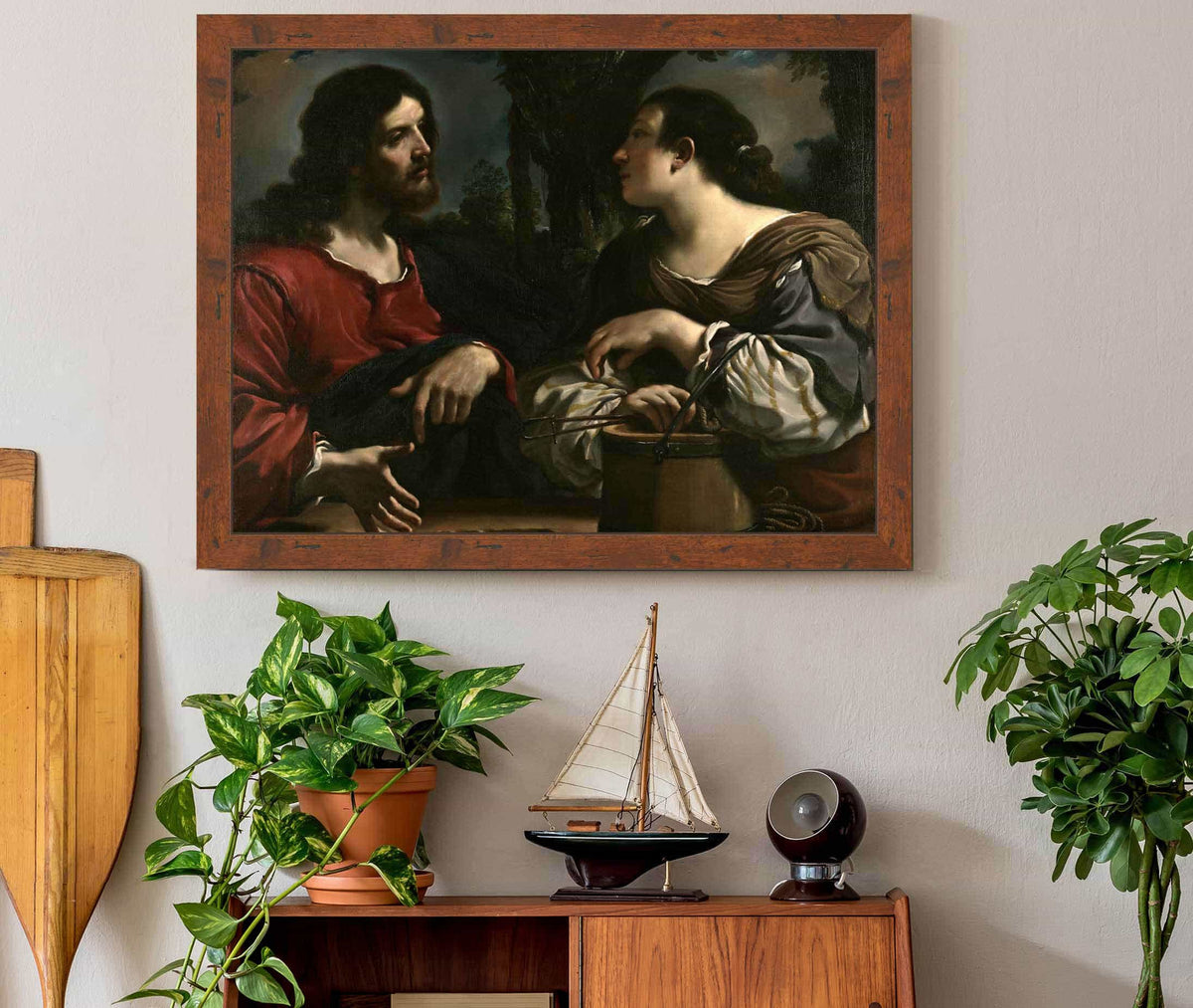 Christ And The Woman Of Samaria by Guercino