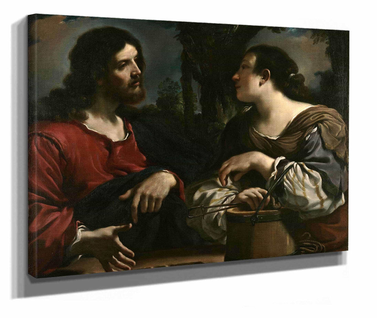Christ And The Woman Of Samaria by Guercino