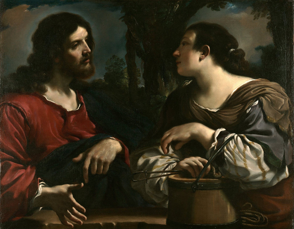 Christ And The Woman Of Samaria by Guercino
