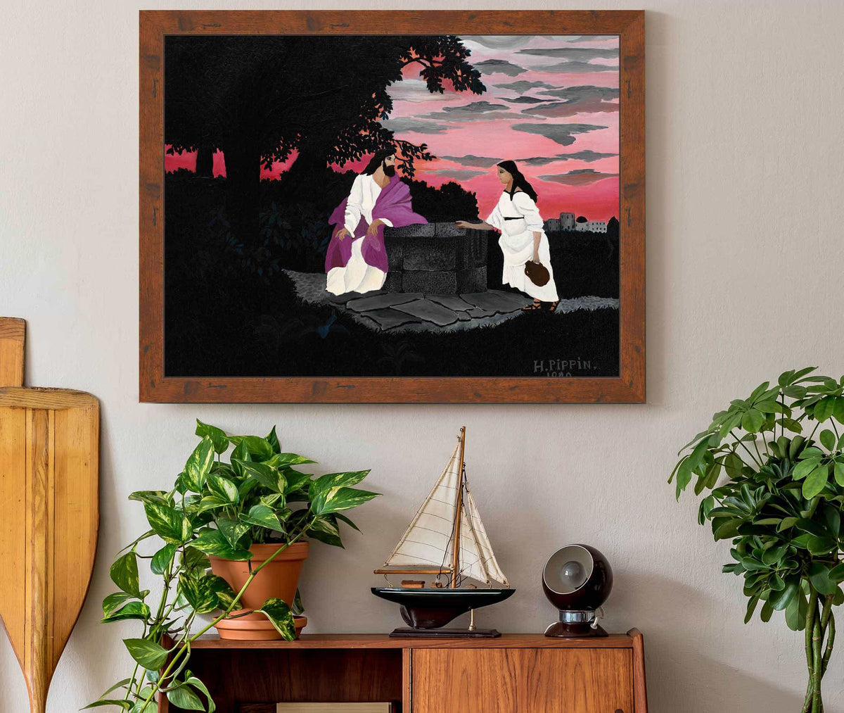 Christ And The Woman Of Samaria by Horace Pippin