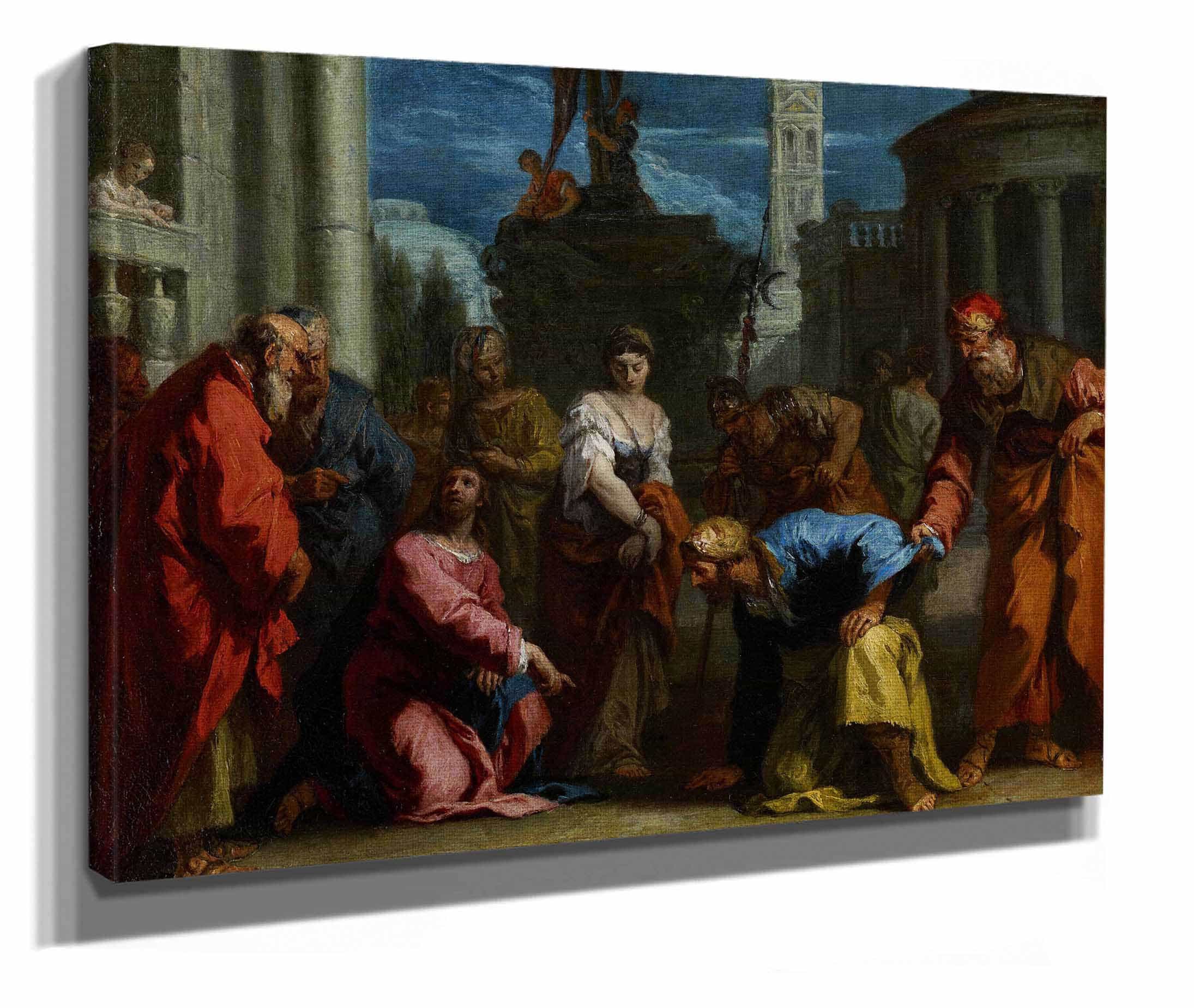 Christ And The Woman Taken In Adultery S by Sebastiano Ricci