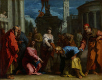 Christ And The Woman Taken In Adultery S by Sebastiano Ricci