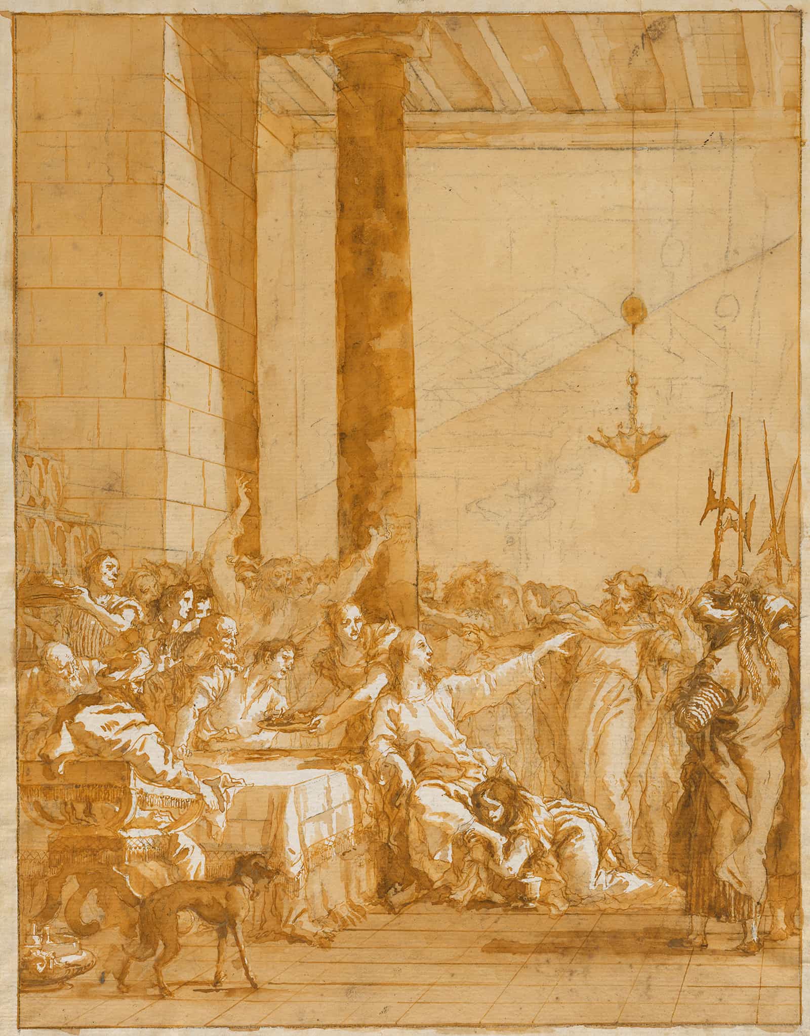 Christ At Supper With Simon The Pharisee With The Anointment Of Christs Feet By Mary Magdalen by Giovanni Domenico Tiepolo