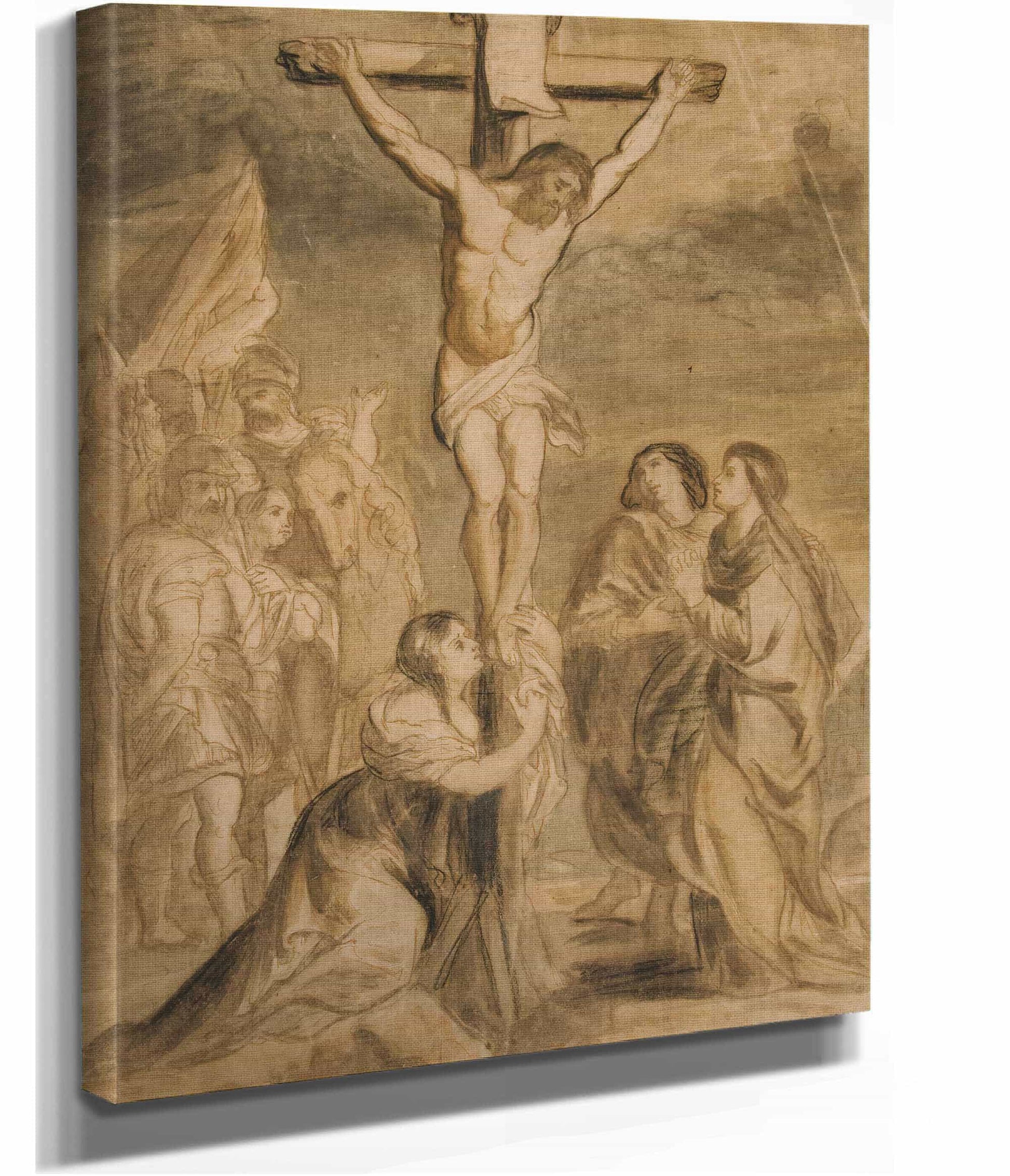 Christ On The Cross Surrounded By Virgin And Saints by Theodore Gericault