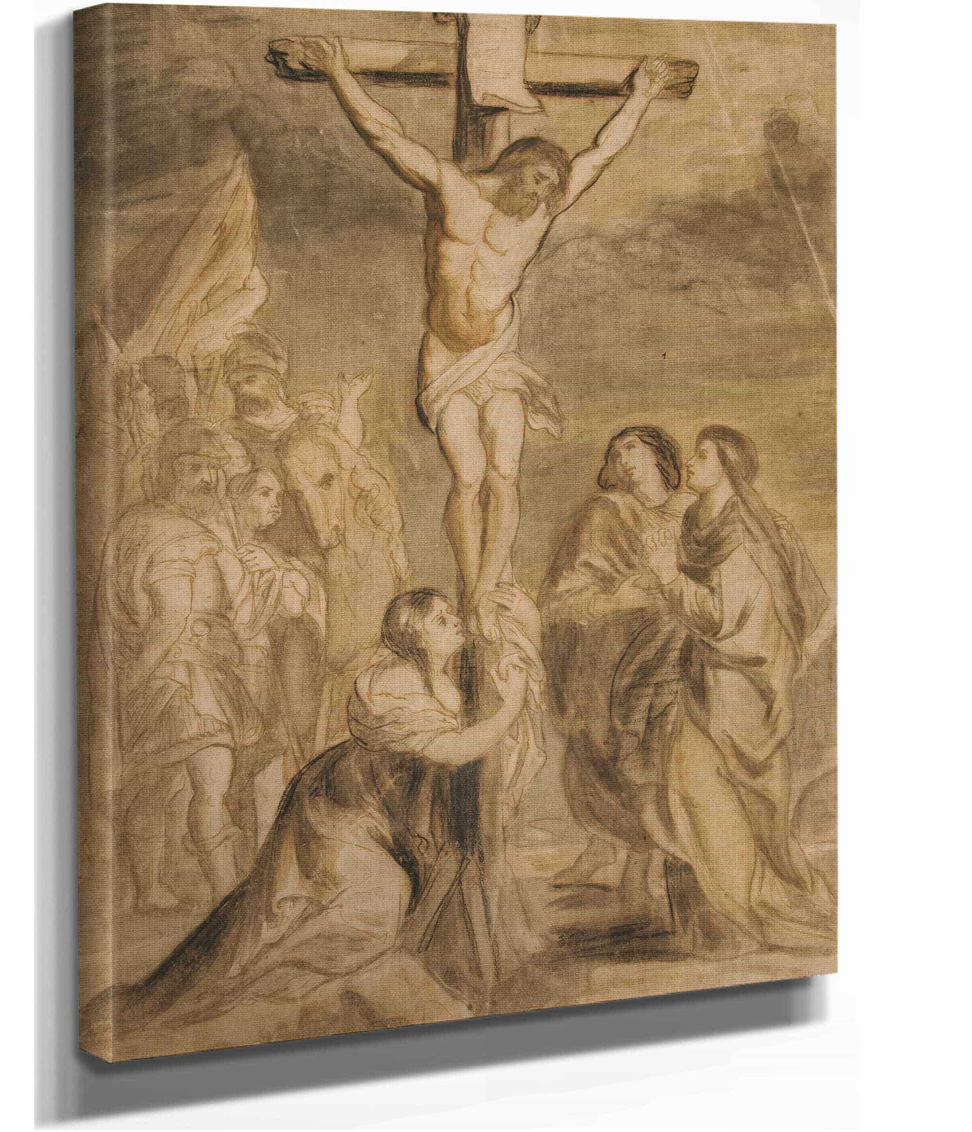 Christ On The Cross Surrounded By Virgin And Saints by Theodore Gericault