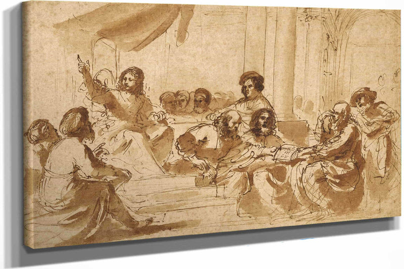Christ Preaching In The Temple   by Guercino