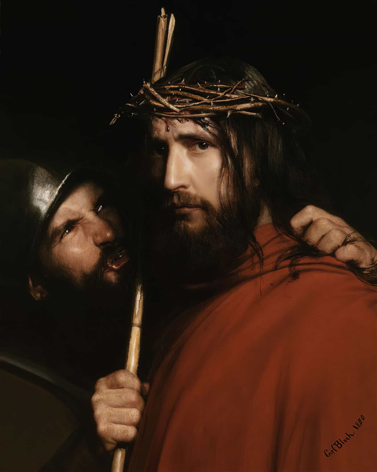Christ With Mocking Soldier by Carl Bloch