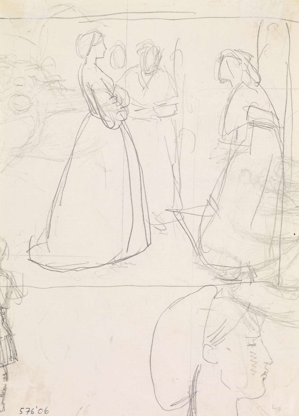 Christina Rossettis Maude Clare Figure And Head Studies by Sir John Everett Millais