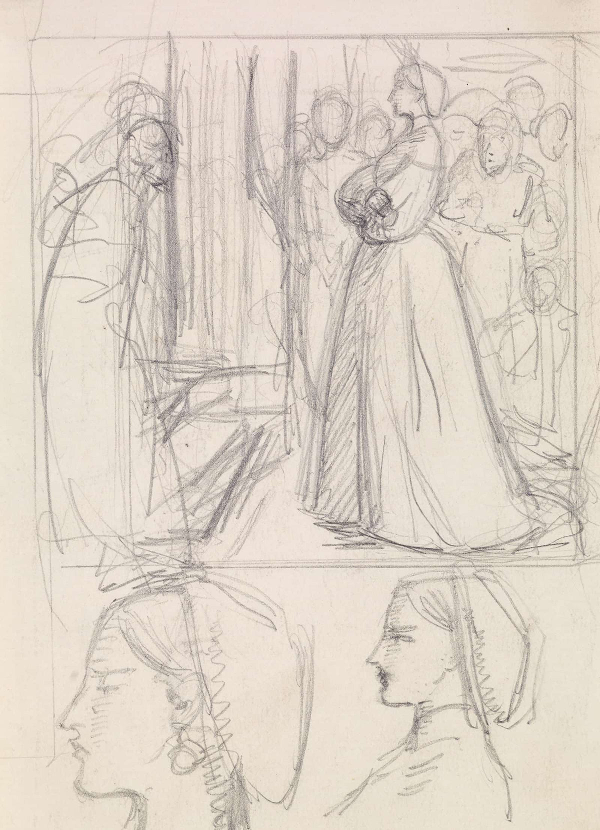 Christina Rossettis Maude Clare Figure And Head Studies by Sir John Everett Millais
