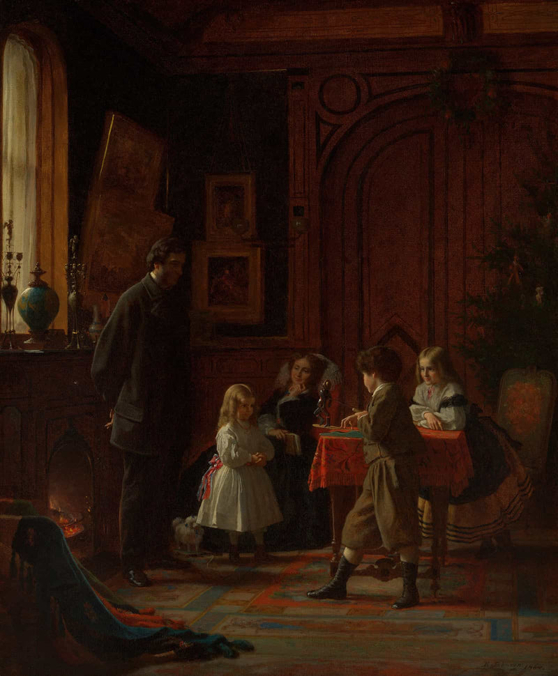 Christmas Time The Blodgett Family by Eastman Johnson