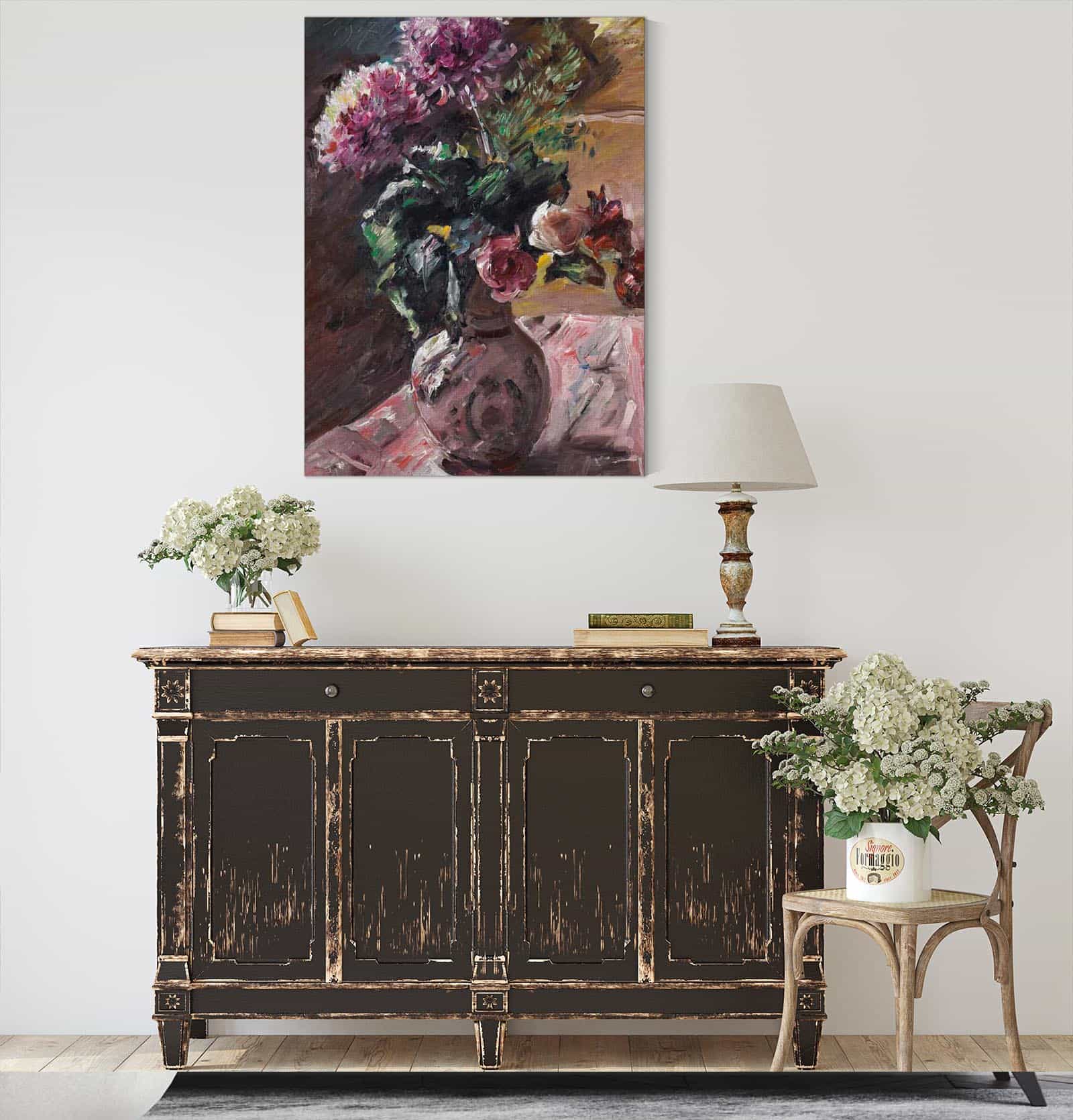 Chrysanthemen Und Rosen Im Krug Chrysanthemums And Roses In A Pitcher by Lovis Corinth