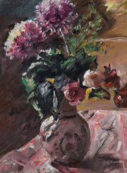 Chrysanthemen Und Rosen Im Krug Chrysanthemums And Roses In A Pitcher by Lovis Corinth