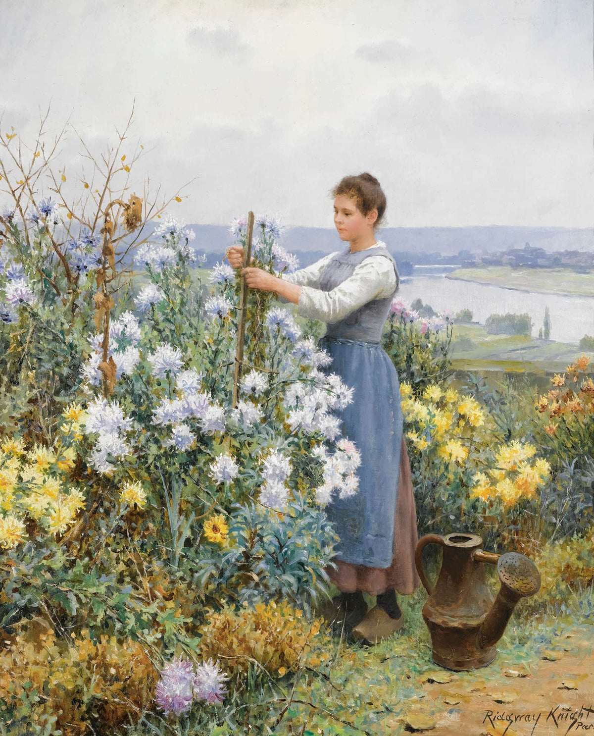 Chrysanthemums by Daniel Ridgway Knight