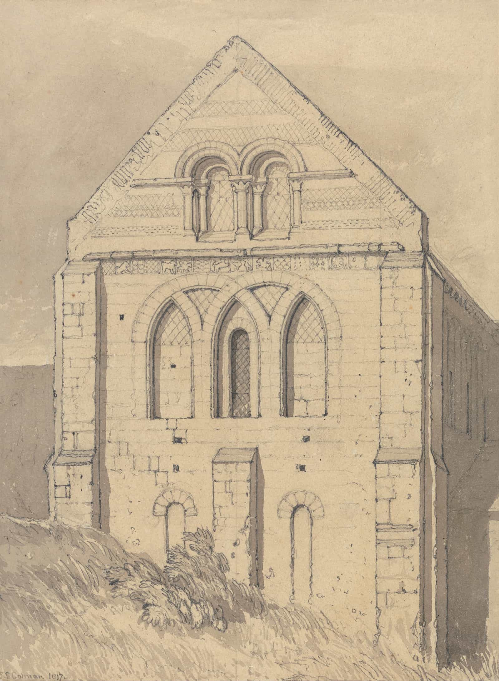 Church Of Graville Near Havre De Grace Normandy End Of The North Transept by John Sell Cotman