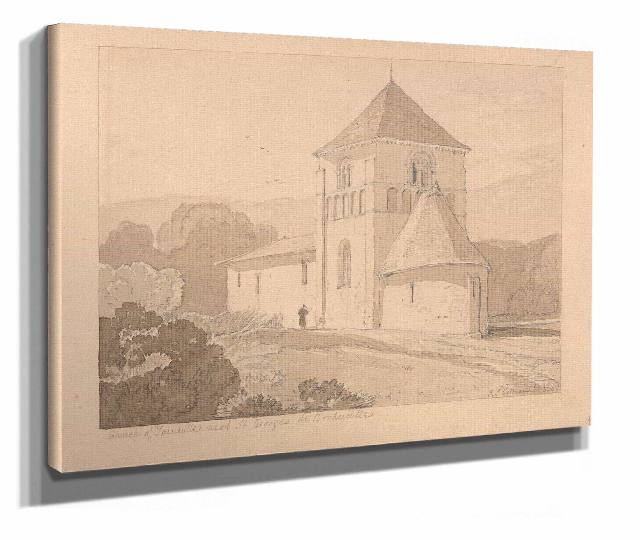 Church Of Yainville Near Saint Georges De Bocherville Normandy by John Sell Cotman