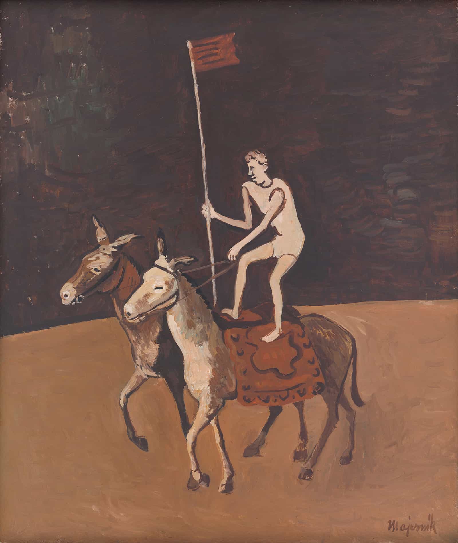 Circus Performer On Horses by Cyprian Majernik