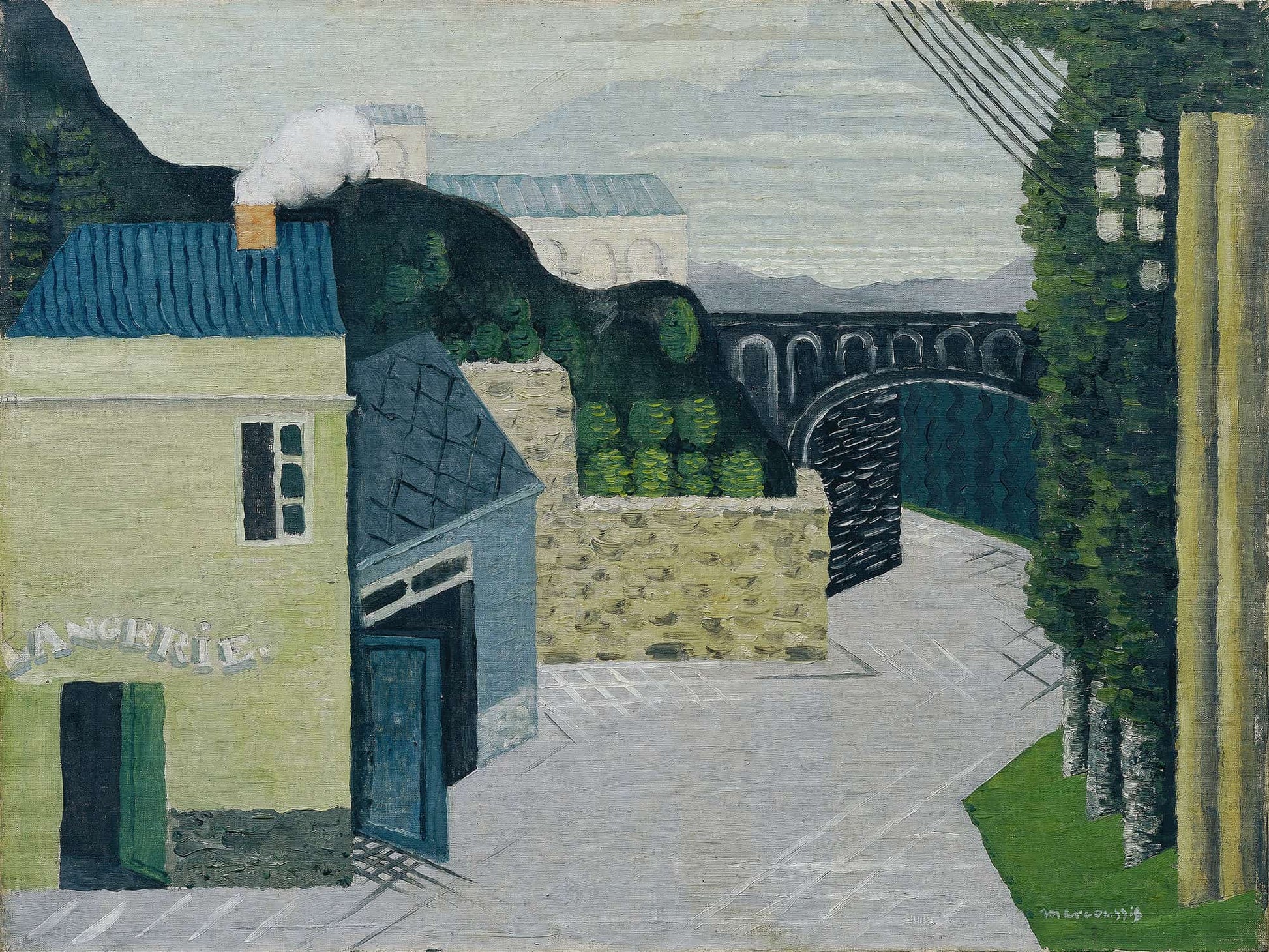 City With Viaduct by Louis Marcoussis