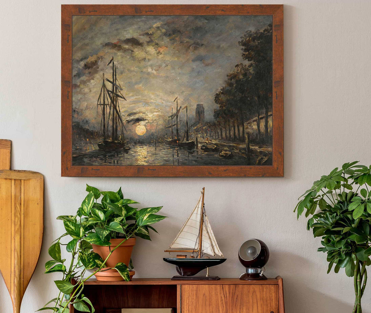 Clair De Lune Sur Un Canal Dordrecht by Johan Barthold Jongkind