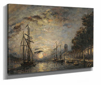Clair De Lune Sur Un Canal Dordrecht by Johan Barthold Jongkind