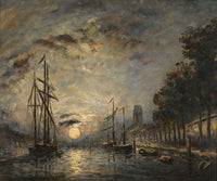 Clair De Lune Sur Un Canal Dordrecht by Johan Barthold Jongkind