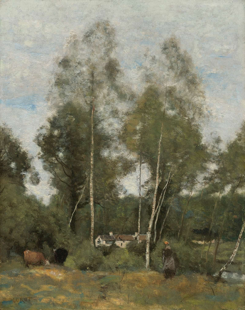 Clairiere Du Bois Pierre Aux Evaux Pres Chateau Thierry by Jean Baptiste Camille Corot