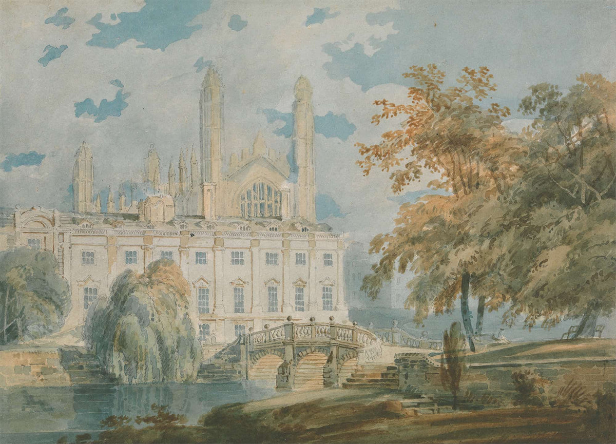 Clare Hall And Kings College Chapel Cambridge From The Banks Of The River Cam by Joseph Mallord William Turner