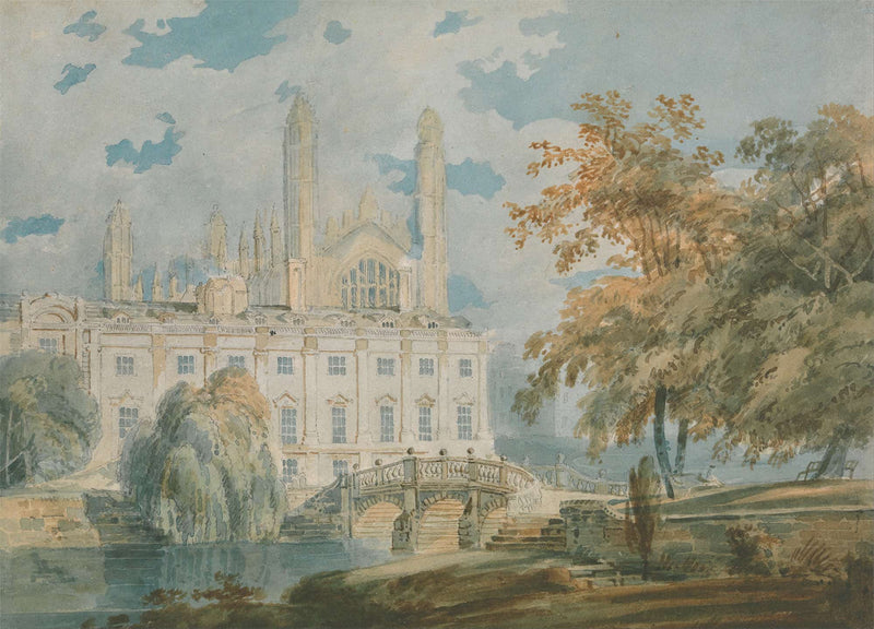Clare Hall And Kings College Chapel Cambridge From The Banks Of The River Cam by Joseph Mallord William Turner