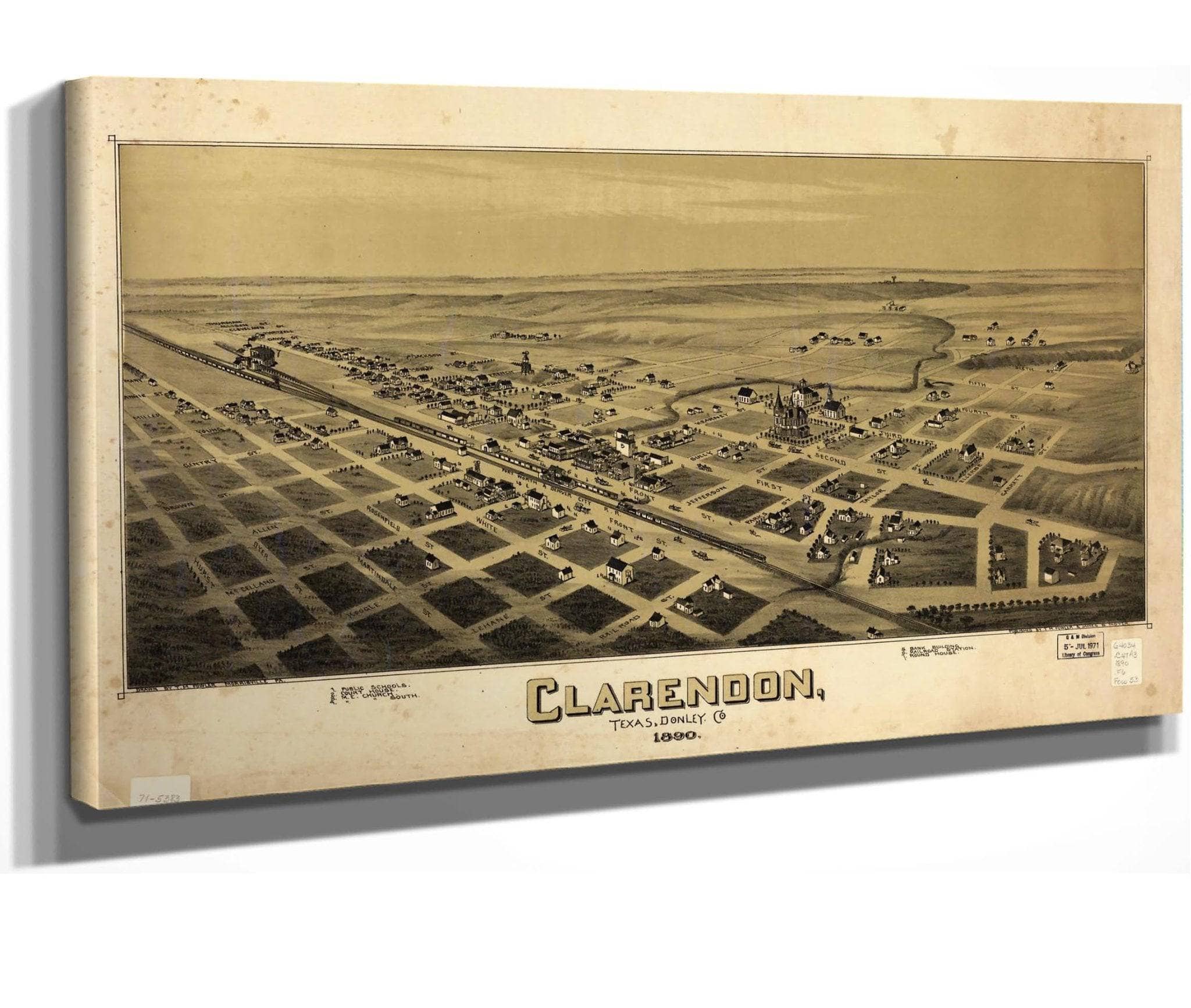 Clarendon Texas Donley Co 1890  State Of Texas