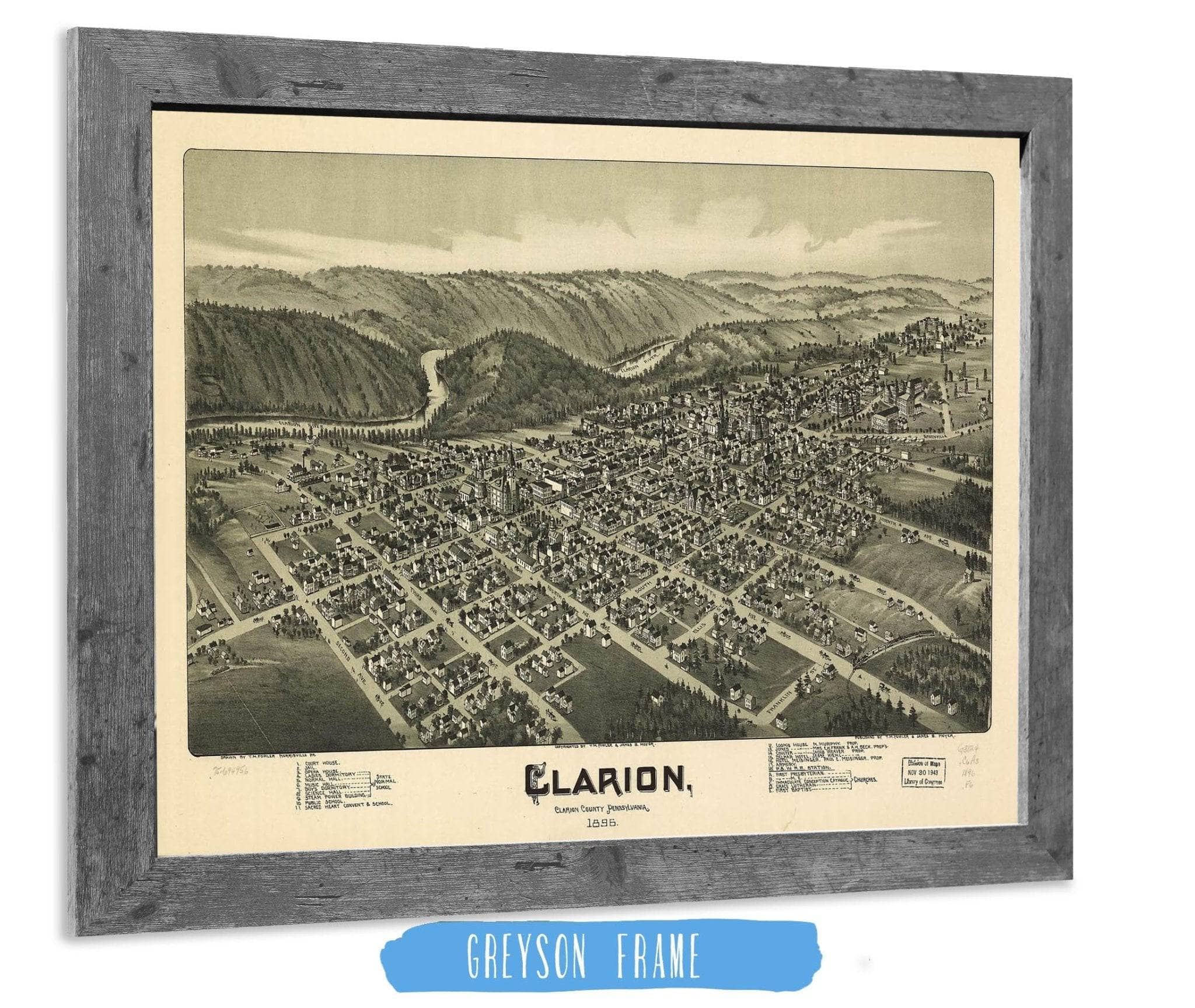 Clarion Clarion County Pennsylvania 1896 State of Pennsylvania