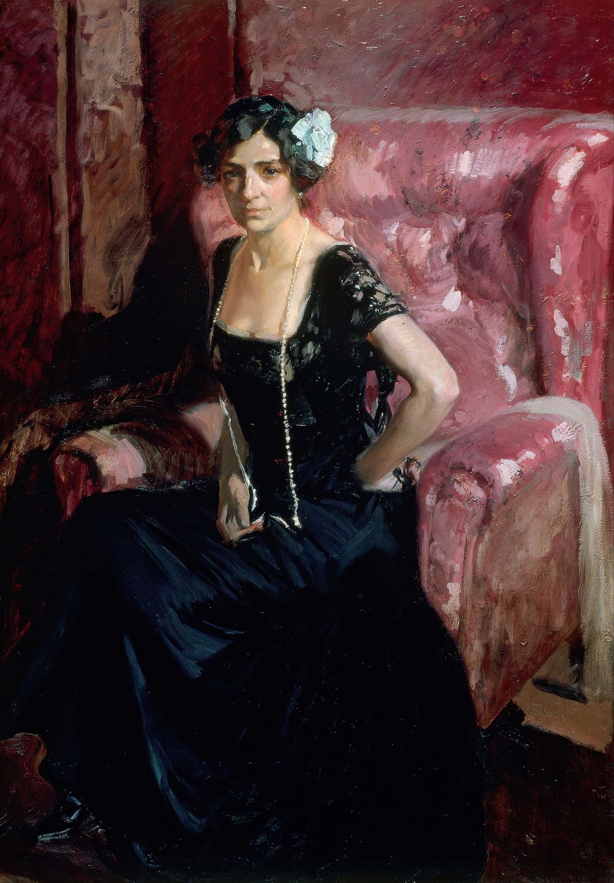 Clotilde In Evening Dress by Joaquin Sorolla