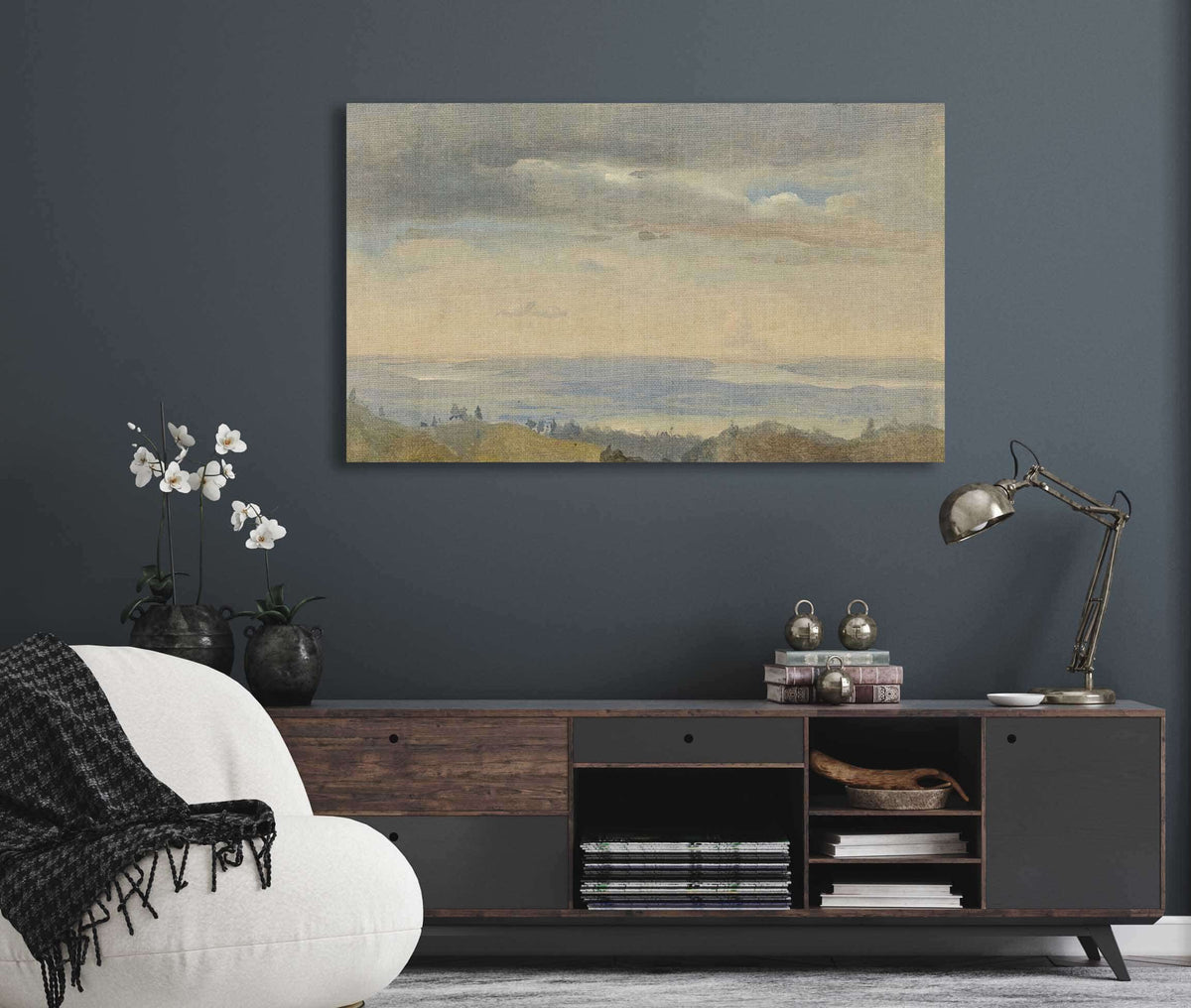 Cloud Study With River Landscape by Johan Christian Dahl