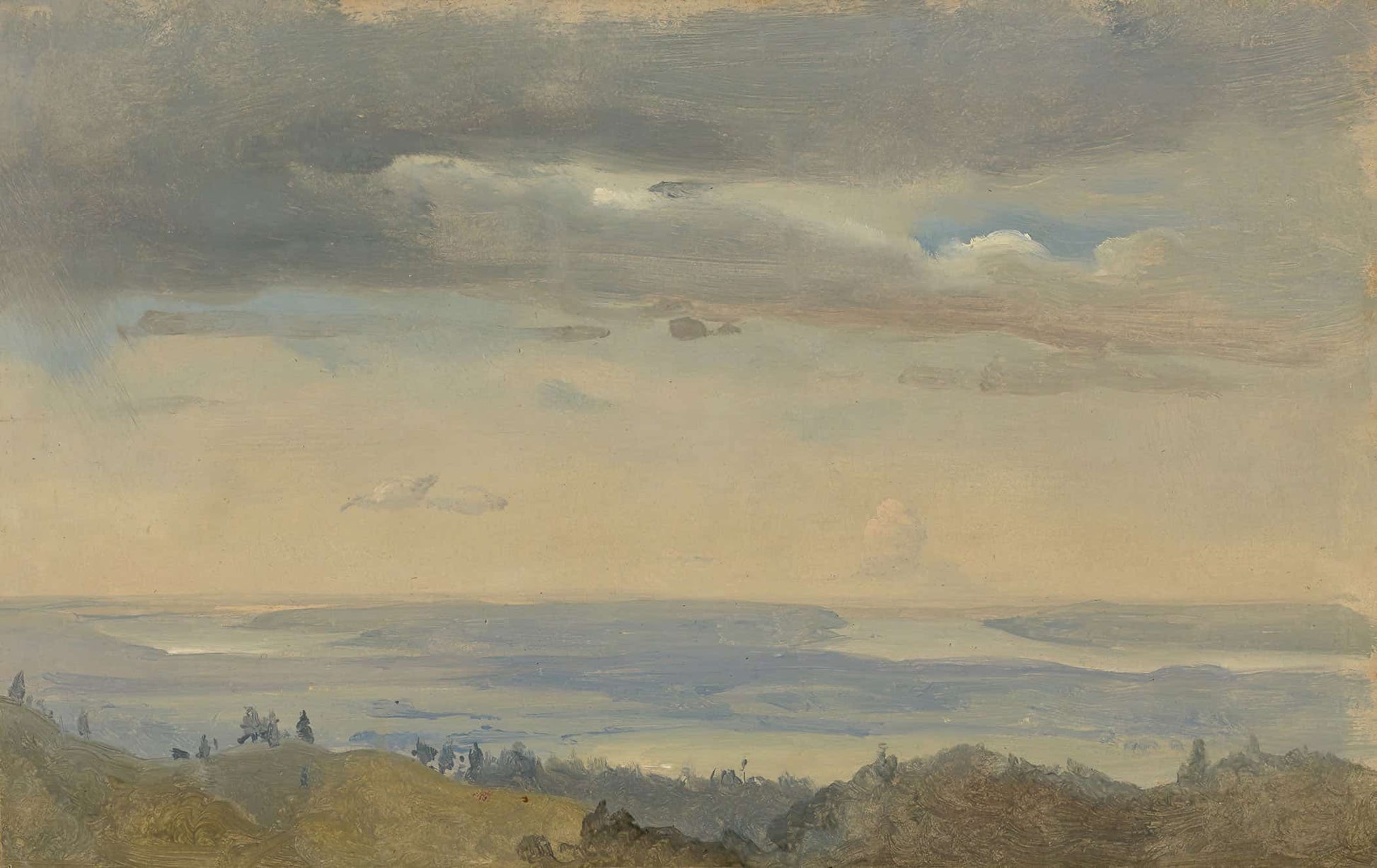 Cloud Study With River Landscape by Johan Christian Dahl