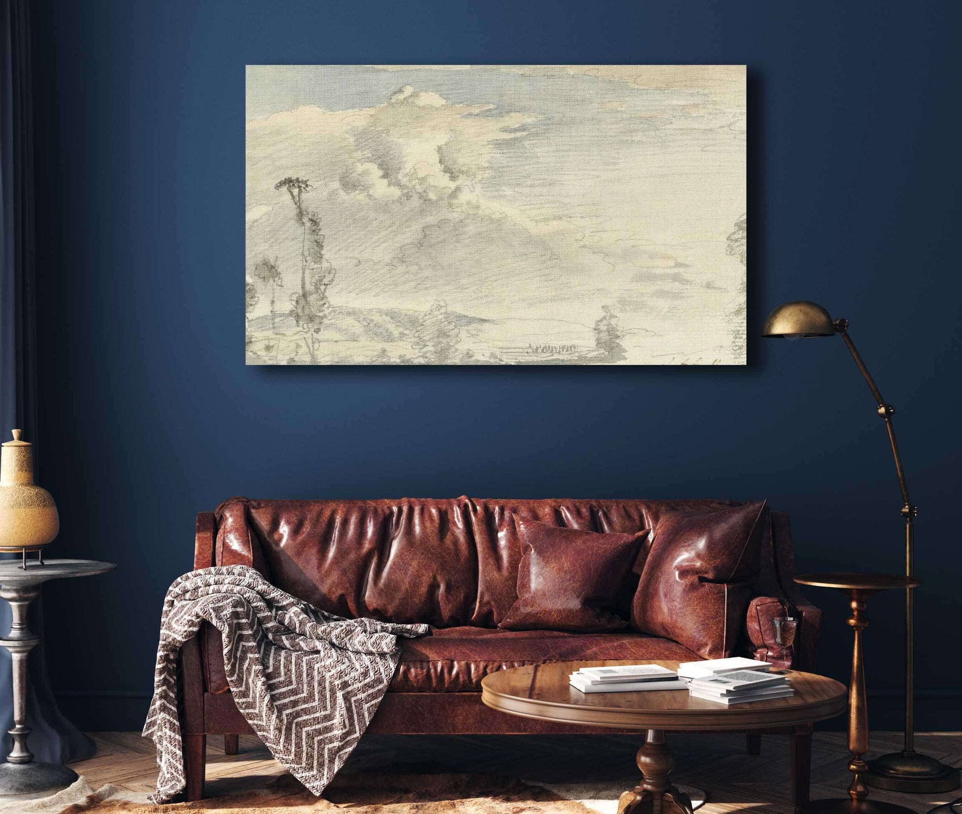 Cloudy Sky Over A Hilly Landscape  by John Linnell