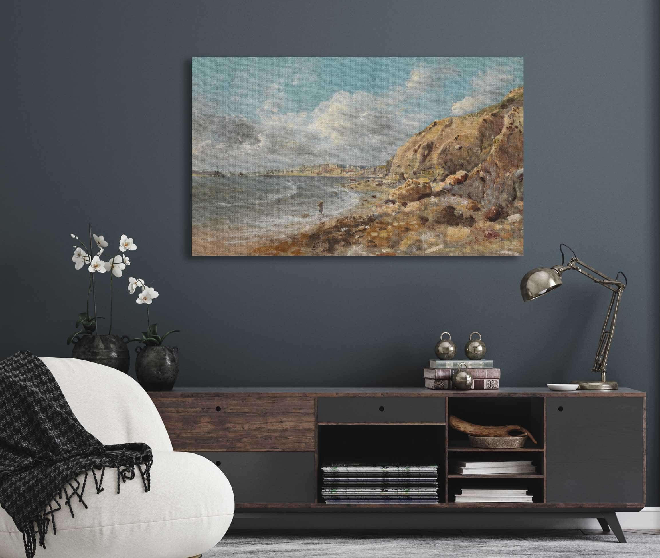 Coast Scene At Cullercoats Near Whitley Bay by John Linnell