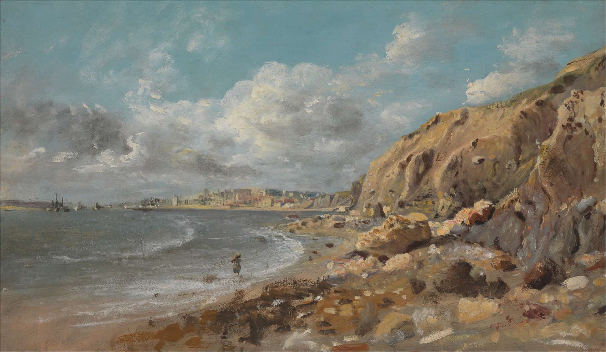 Coast Scene At Cullercoats Near Whitley Bay by John Linnell