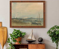 Coast Scene With White Cliffs And Boats On Shore by Joseph Mallord William Turner