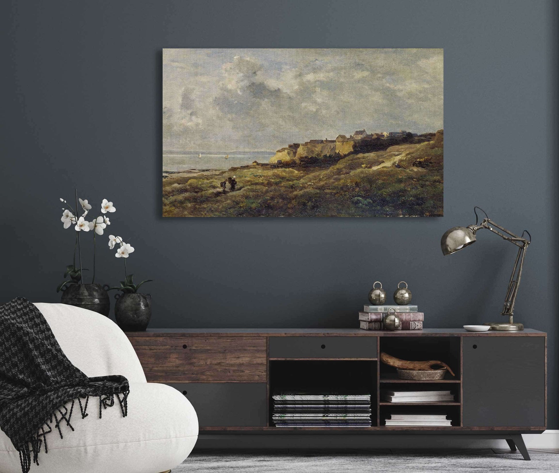 Coastal Landscape In Normandy Villerville Sur Mer by Charles Francois Daubigny