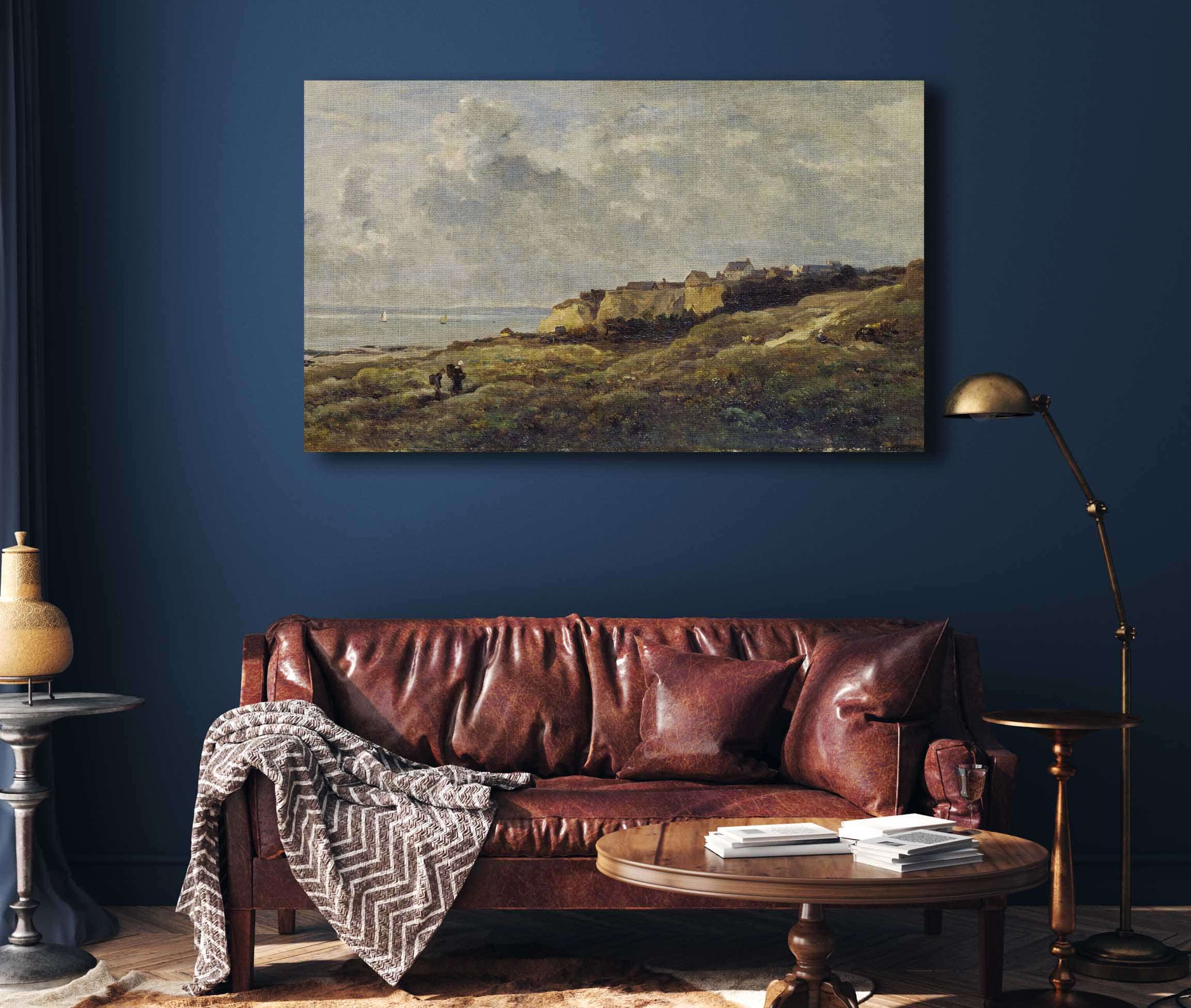 Coastal Landscape In Normandy Villerville Sur Mer by Charles Francois Daubigny