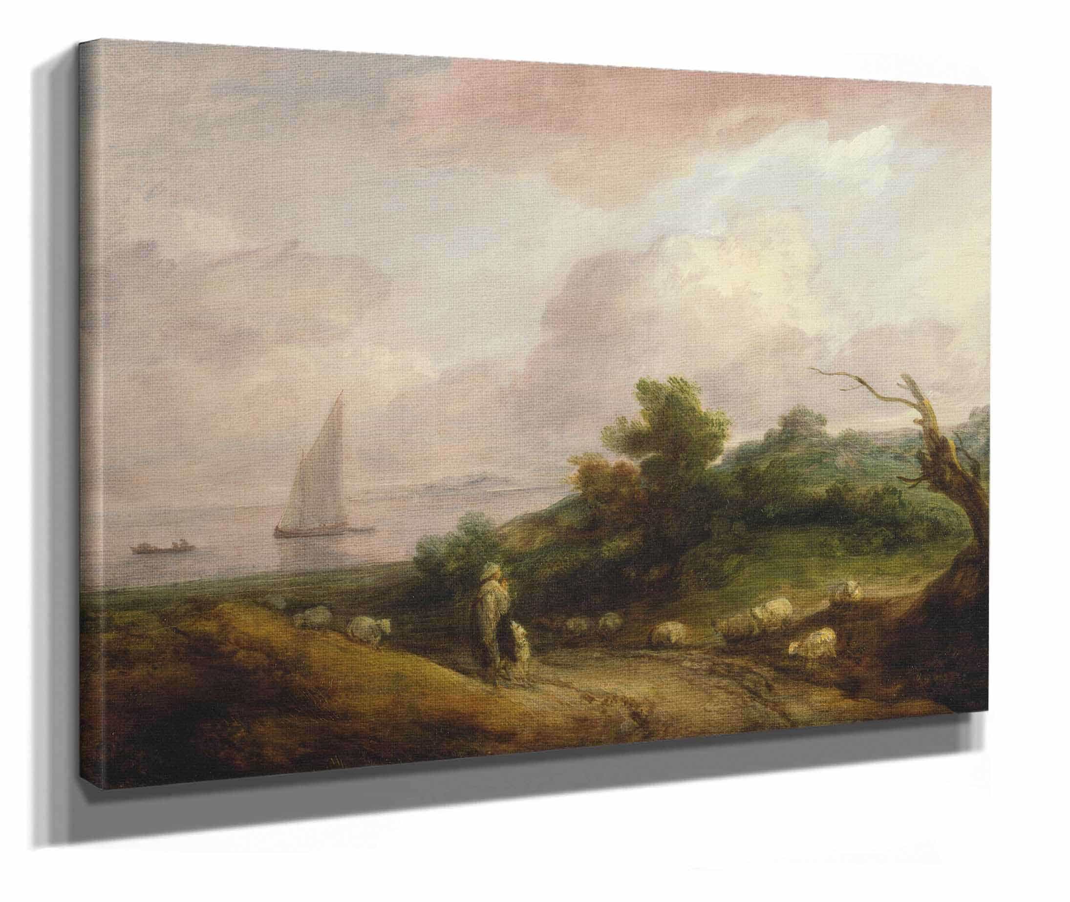 Coastal Landscape With A Shepherd And His Flock by Thomas Gainsborough