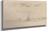 Coastal Landscape With Shipping by Eugene Boudin