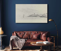 Coastal Landscape With Shipping Windmill In Distance by Eugene Boudin